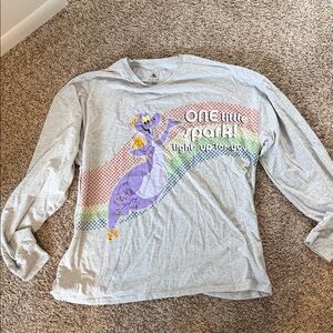 Disney Epcot One Little Spark Gray Long Sleeve Tee with Figment Design
